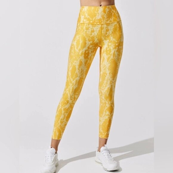 Carbon 38 Printed High Rise 7/8 Legging in Kumquat Snake Yellow reptile Size S - Picture 1 of 10